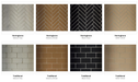 Majestic Castlewood refractory finish comparison - Herringbone and Traditional in 4 colors