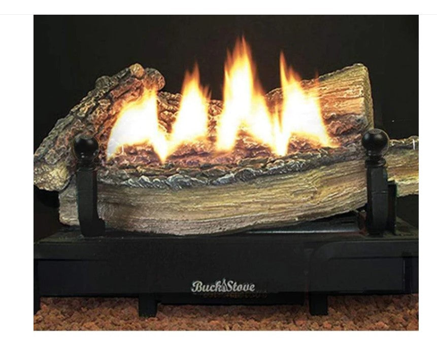 Buck Stove 18" Ceramic Series Vent-Free Log Set - Thermostatic- Shallow Depth