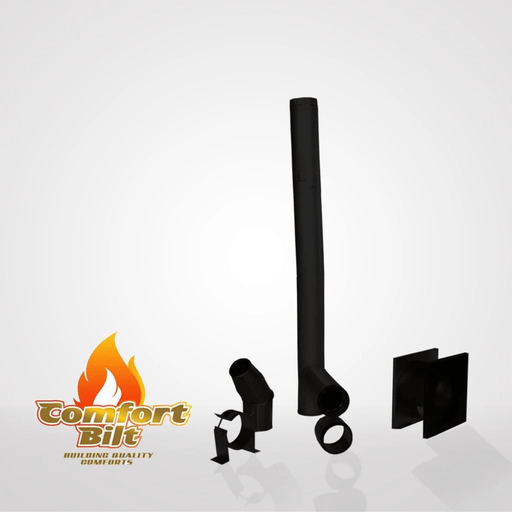 Comfortbilt/Duravent 3 inch Pellet Stove Piping Kit - Black Matte /No Elbow
