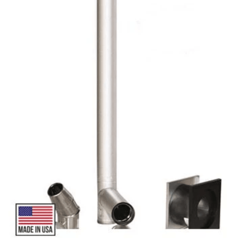Comfortbilt/Duravent 3 inch Pellet Stove Piping Kit - Galvalume / No Elbow