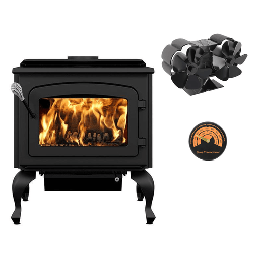Drolet Escape 1800 Wood Stove On Legs - Black Door