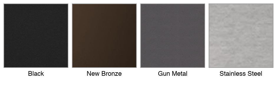 Majestic Echelon II Front trim colors: Black, New Bronze, Gun Metal, Stainless Steel