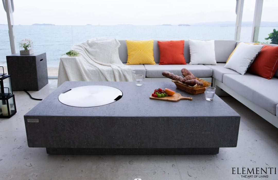 Elementi 20.7" Round Fire Table Stainless Steel Lid (OFG104-SS)