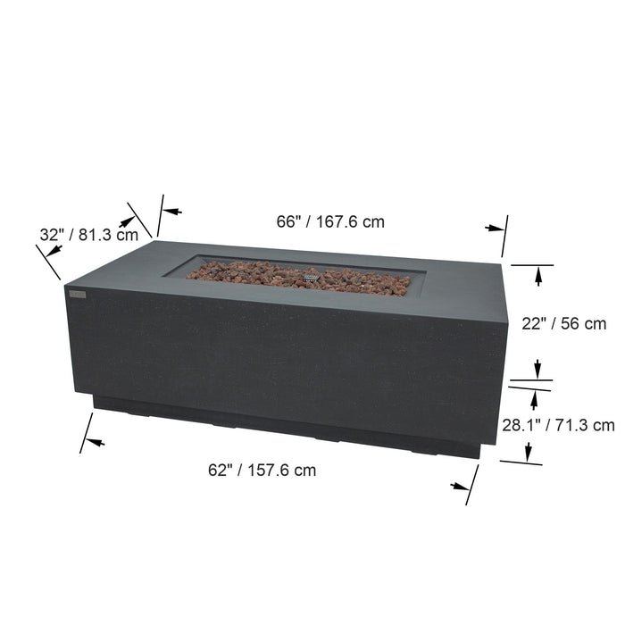 Elementi Andes Fire Table With Built-In Propane Tank Holder
