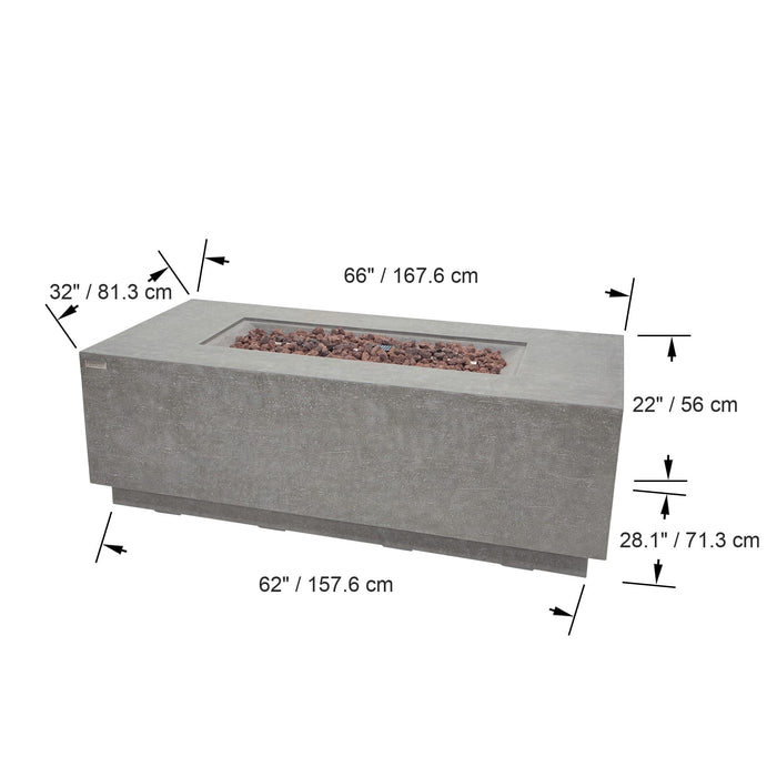 Elementi Andes Fire Table With Built-In Propane Tank Holder