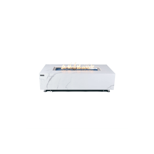 Elementi Carrara Porcelain Fire Table White