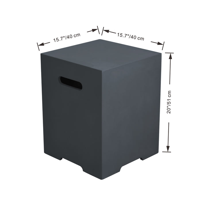 Elementi Granville Square Tank Cover - Dark Gray