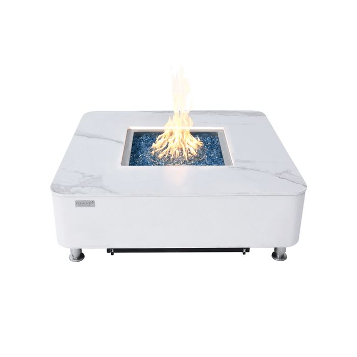 Elementi Plus Annecy Marble Porcelain Fire Table White