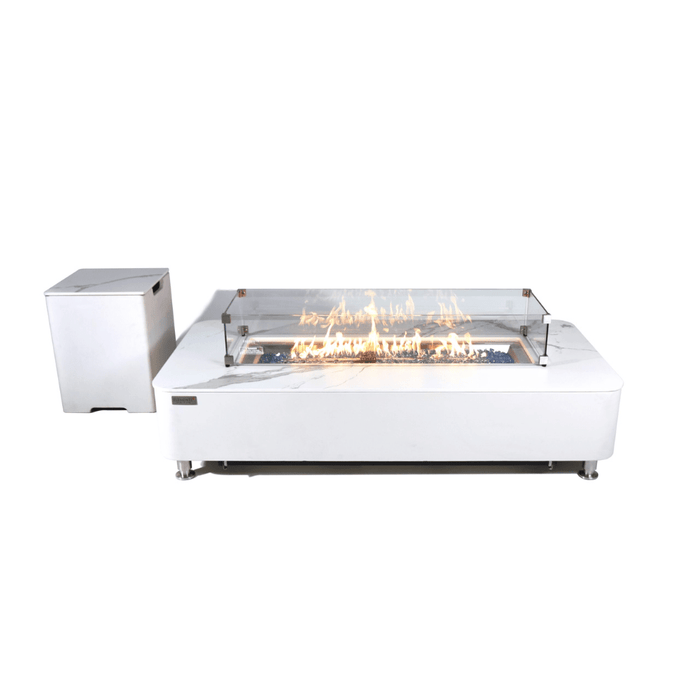 Elementi Plus Athens Porcelain Top Fire Table White