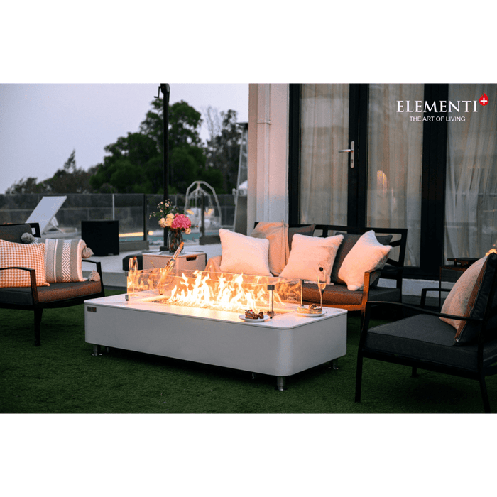 Elementi Plus Athens Porcelain Top Fire Table White