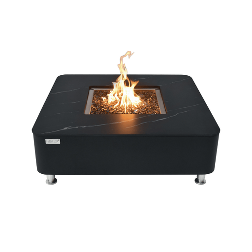 Elementi Plus Copenhagen Marble Porcelain Fire Table Black