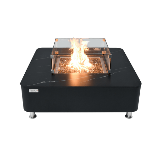 Elementi Plus Copenhagen Marble Porcelain Fire Table Black