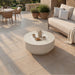 Elementi Plus Nimes Fire Table Frosted Cream White