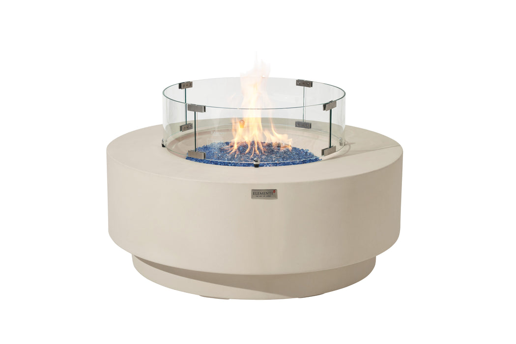 Elementi Plus Nimes Fire Table Frosted Cream White