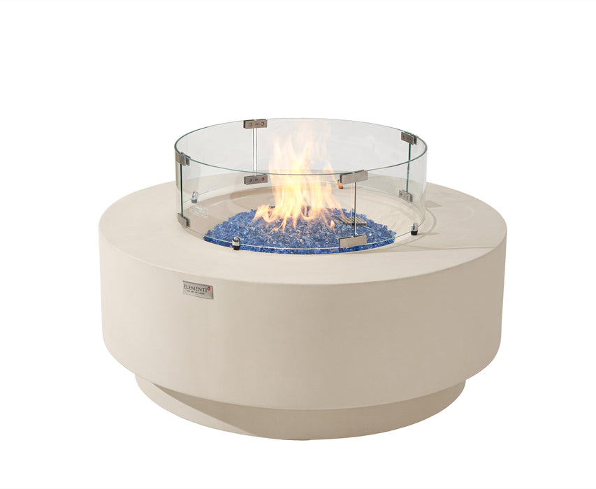Elementi Plus Nimes Fire Table Frosted Cream White