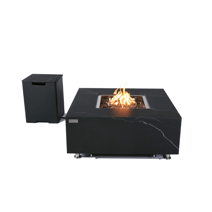 Elementi Plus Sofia Marble Porcelain Fire Table Black