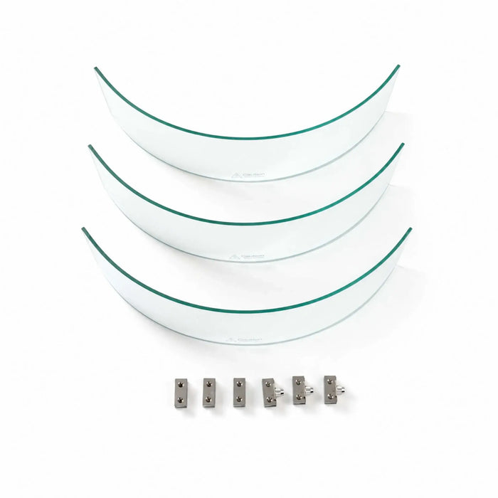 Flame Havens Refuge 28" x 7" Round Tempered Glass Wind Guard