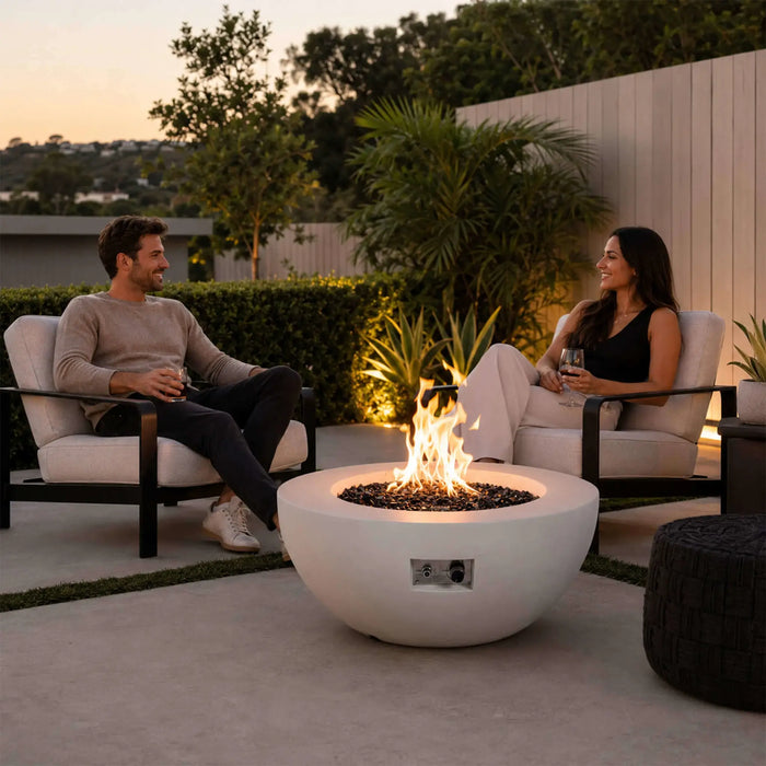 Flame Havens Refuge 36" Round Natural Gas Fire Pit, 15" Low Profile