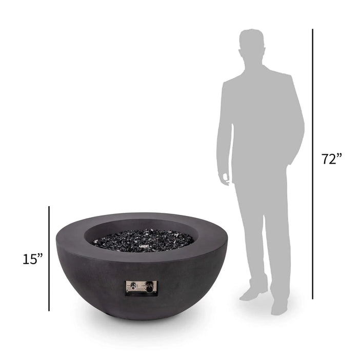 Flame Havens Refuge 36" Round Natural Gas Fire Pit, 15" Low Profile