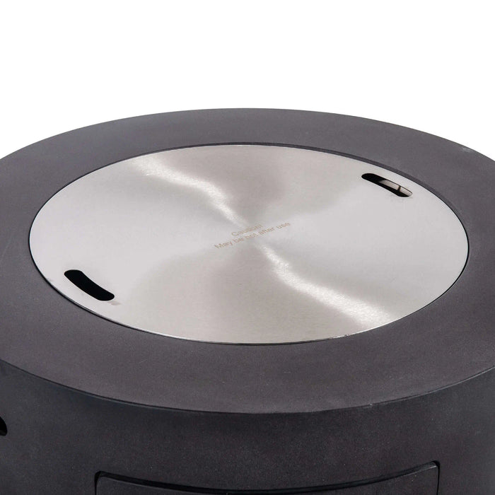Flame Havens Refuge 36" Round Propane Fire Pit, 24" Tall, Tank Drawer