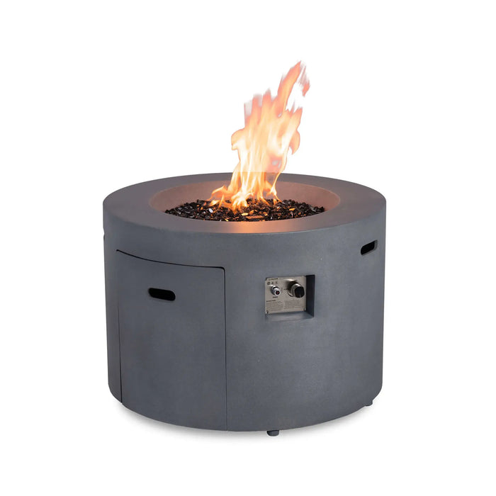 Flame Havens Refuge 36" Round Propane Fire Pit, 24" Tall, Tank Drawer