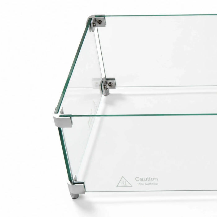 Flame Havens Refuge 36" x 14" x 7" Tempered Glass Wind Guard