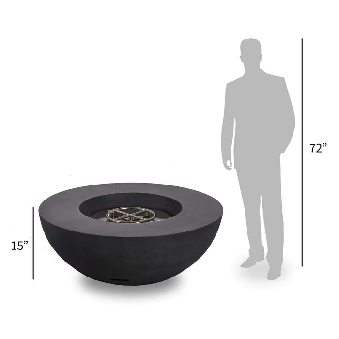 Flame Havens Refuge 43" Round Natural Gas Fire Pit, 15" Low Profile