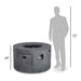 Flame Havens Refuge 43" Round Propane Fire Pit, 24" Tall, Tank Drawer
