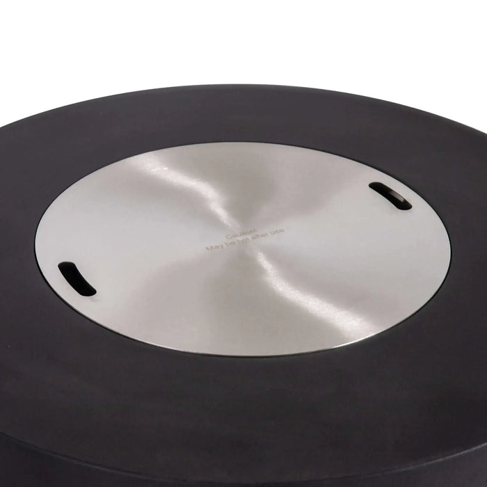 Flame Havens Refuge 43" Round Propane Fire Pit, 24" Tall, Tank Drawer