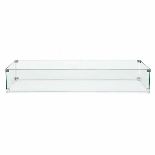 Flame Havens Refuge 48" x 14" x 7" Tempered Glass Wind Guard