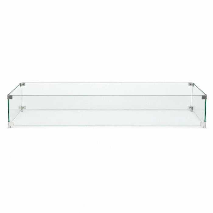 Flame Havens Refuge 48" x 14" x 7" Tempered Glass Wind Guard