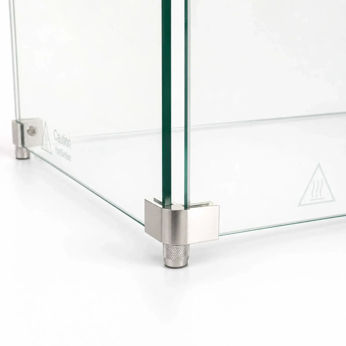 Flame Havens Refuge 48" x 14" x 7" Tempered Glass Wind Guard