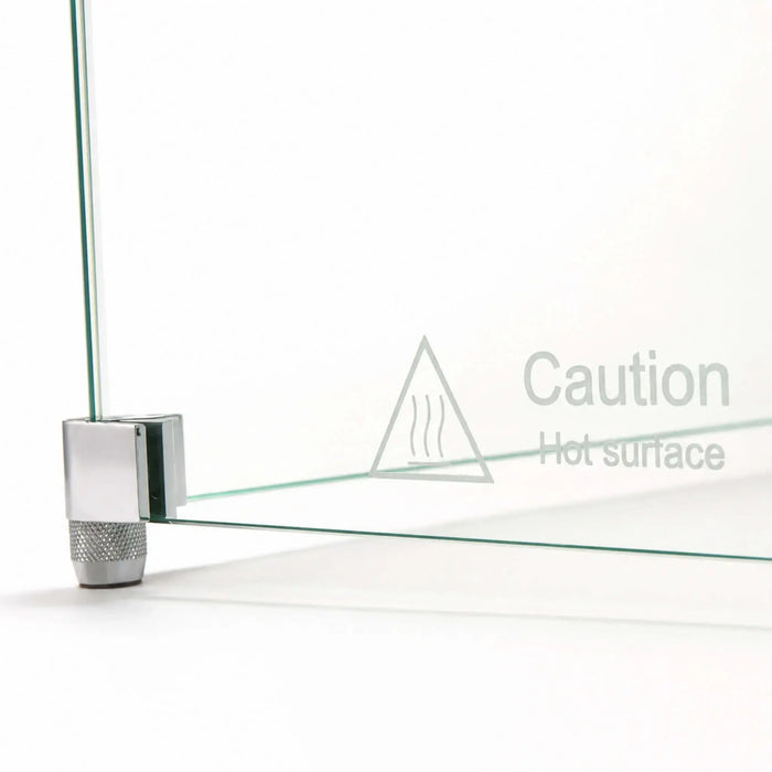 Flame Havens Refuge 48" x 14" x 7" Tempered Glass Wind Guard