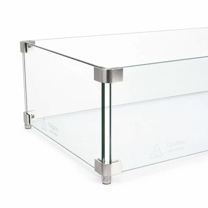 Flame Havens Refuge 48" x 14" x 7" Tempered Glass Wind Guard