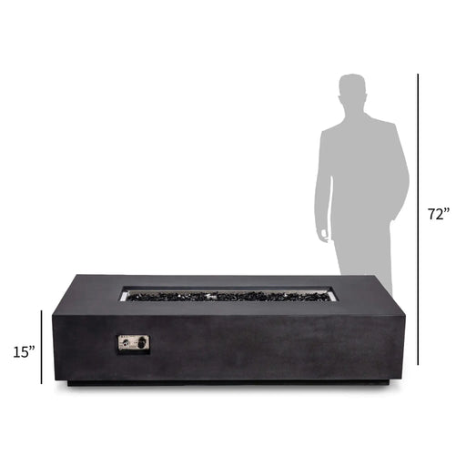 Flame Havens Refuge 68" x 30" Natural Gas Fire Pit, 15" Low Profile