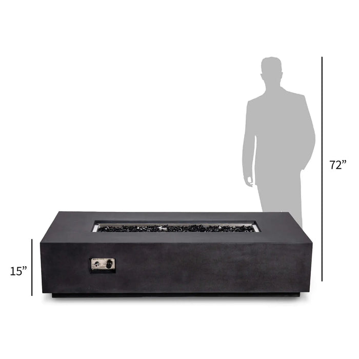 Flame Havens Refuge 68" x 30" Natural Gas Fire Pit, 15" Low Profile