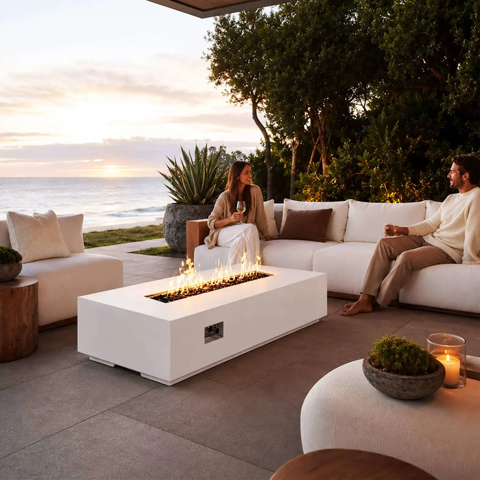 Flame Havens Refuge 68" x 30" Natural Gas Fire Pit, 15" Low Profile