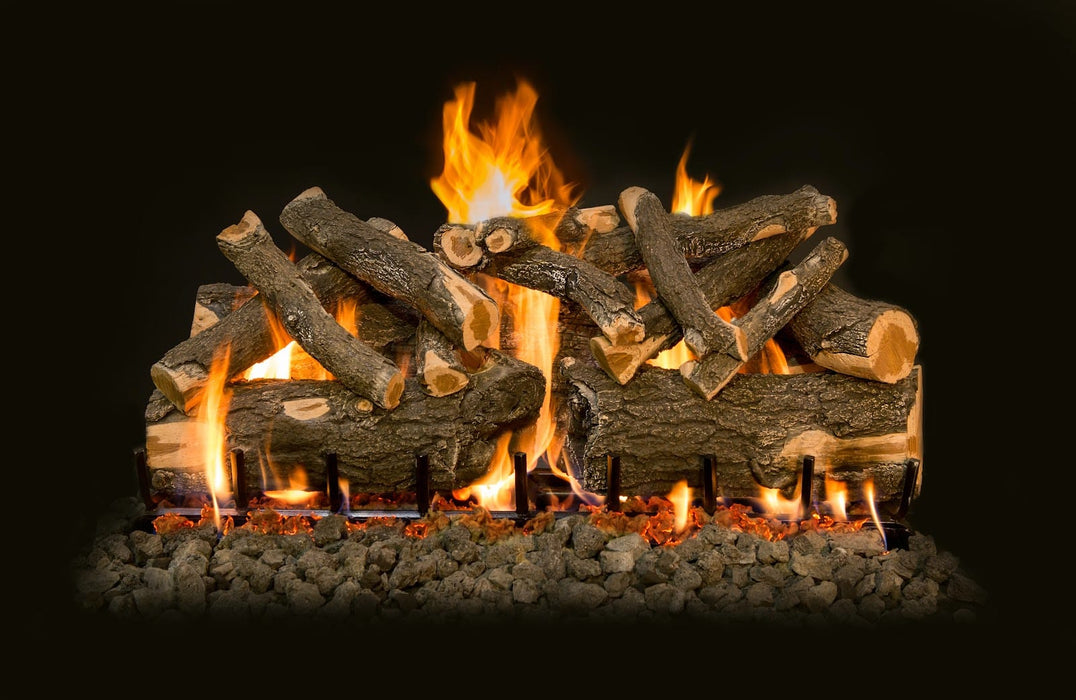 Grand Canyon Arizona Weathered Oak Charred 3-Burner Gas Log Burner System