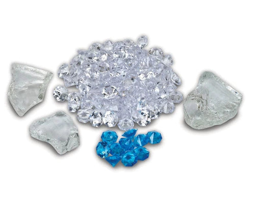ICE MEDIA: 3 Large clear nuggets, 95 Clear ,10 Blue Diamond Media and Clear Media