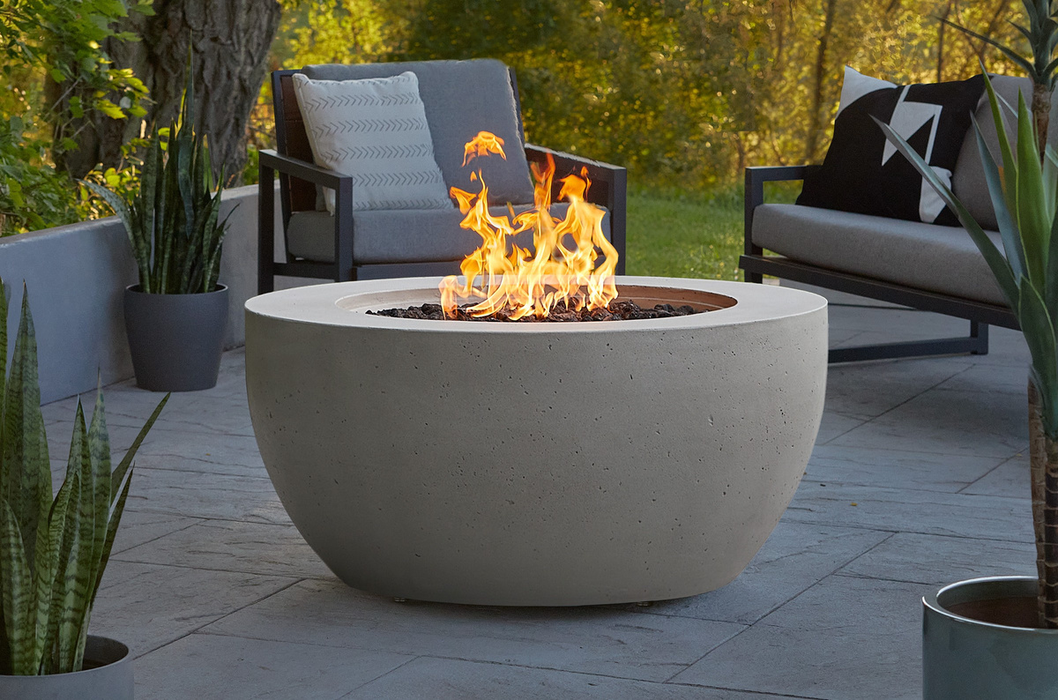 Logan 44 Casual Fire Bowl - shown in Propane (LP) version; Natural Gas model is visually identical except gas connection