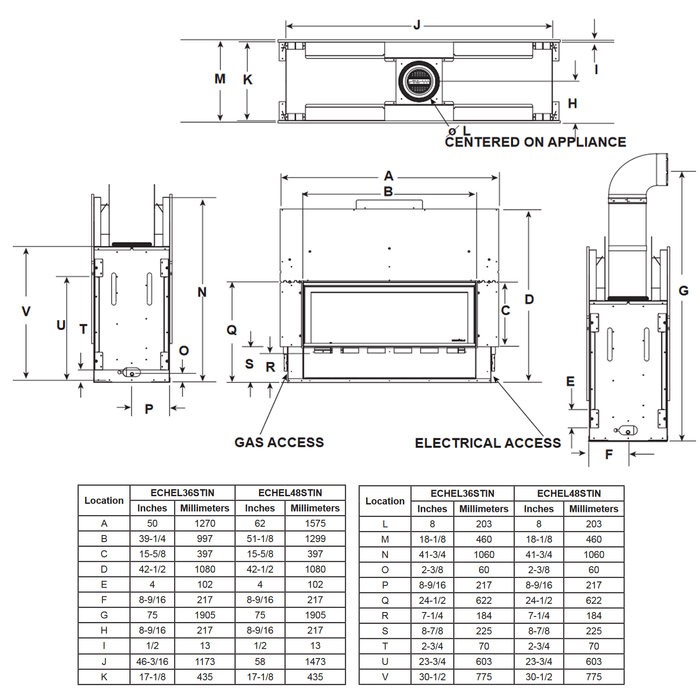 Majestic Echelon II 36" See-Through Direct Vent Gas Fireplace