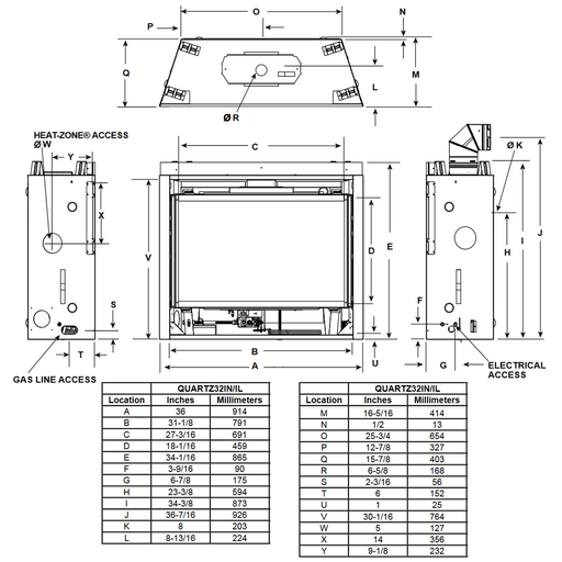 Majestic Quartz 32" Direct Vent Gas Fireplace