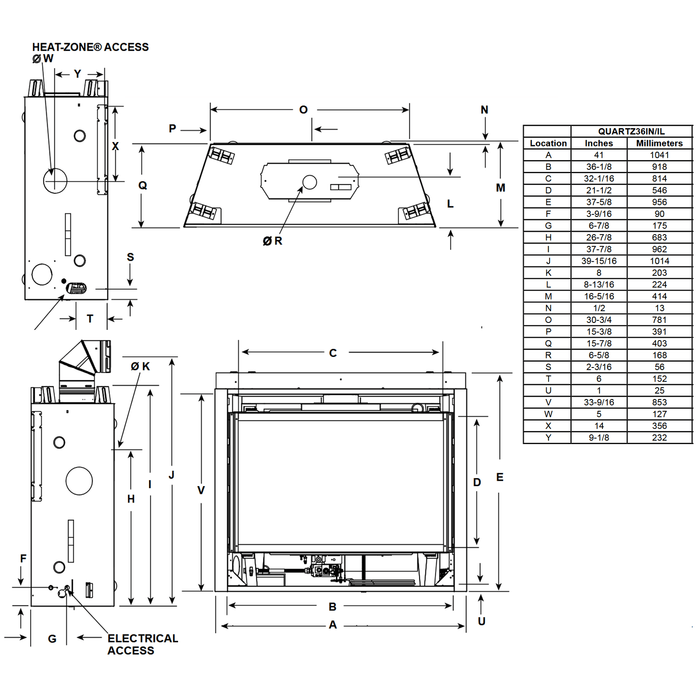 Majestic Quartz 36" Direct Vent Gas Fireplace