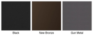 Majestic Meridian Platinum 42 trim finish colors: Black, New Bronze, Gun Metal