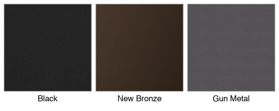 Majestic Meridian Platinum 42 trim finish colors: Black, New Bronze, Gun Metal