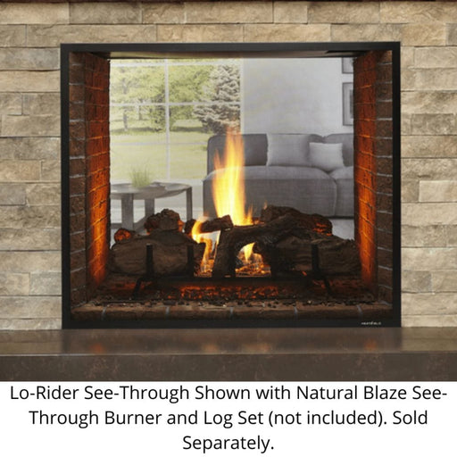 Monessen 36 Inch Lo-Rider Clean Face See-Through Vent-Free Fireplace Firebox with Traditional Firebrick