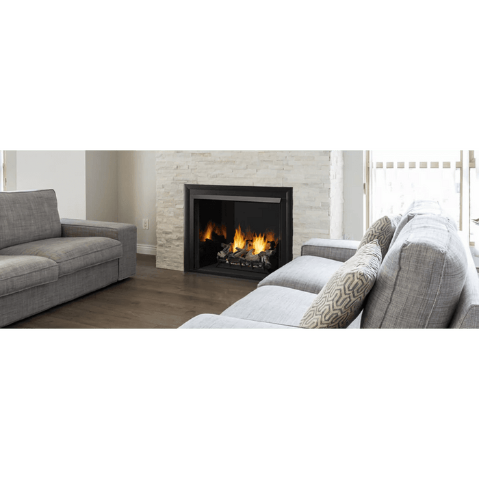Monessen Lo-Rider 36" Clean Face Vent Free Gas Firebox With Multi-tonal Brown Stacked Traditional Fiber Interior Panels