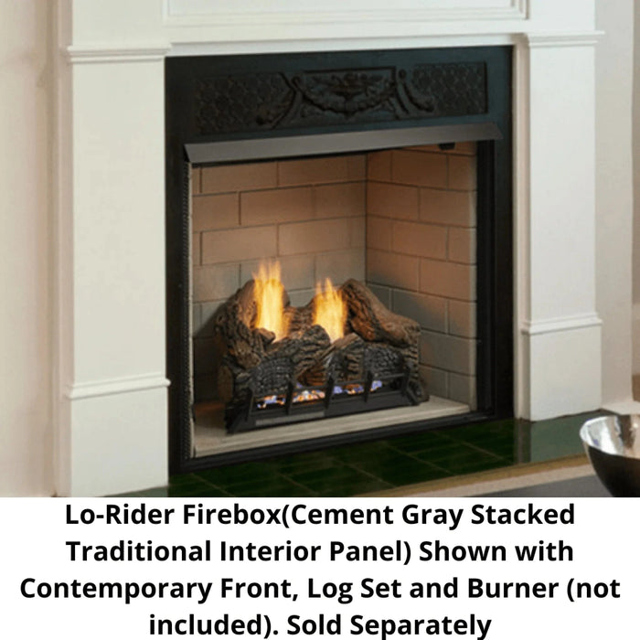 Monessen Lo-Rider 36" Clean Face Vent Free Gas Firebox With Multi-tonal Interior Panels