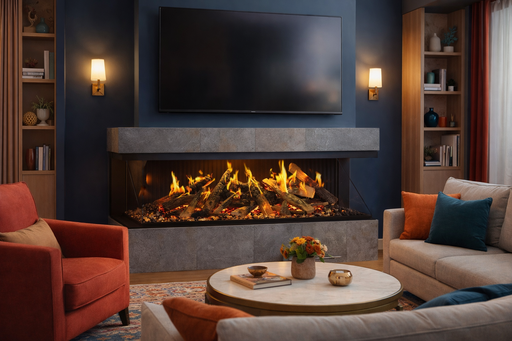 Amantii Signature MultiView Holo 3-sided holographic electric fireplace