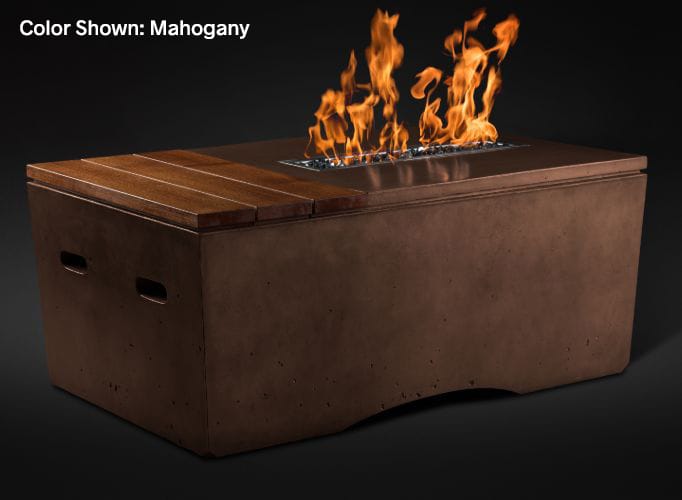 Slick Rock Concrete Oasis 48" Fire Table - Mahogany